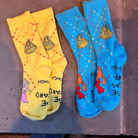 McDonald's Playful Yellow and Blue Socks Set of 2 New - Picture 3 of 3